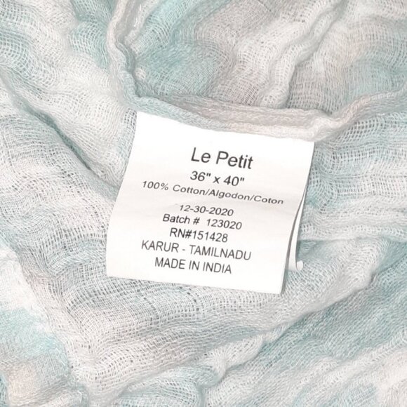 Le Petit Squares Muslin Swaddle Wrap Security Lovey Baby Blanket 34" X 38" - Picture 3 of 3